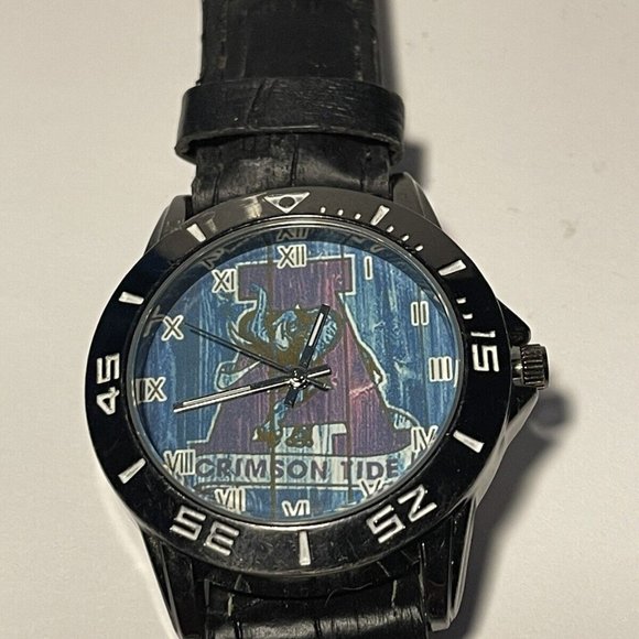 Alabama Crimson Tide NCAA Custom Leather Band Wrist Watch NEW - Picture 3 of 3